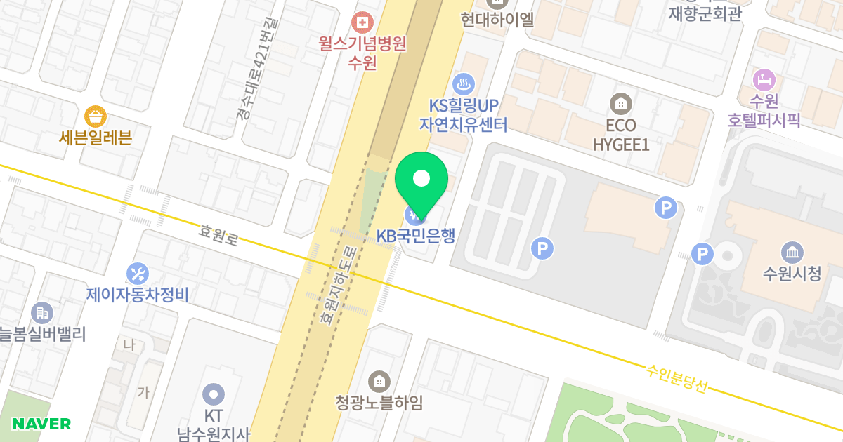 마라톤빌딩 위치 지도 - 경기도 수원시 팔달구 경수대로 420