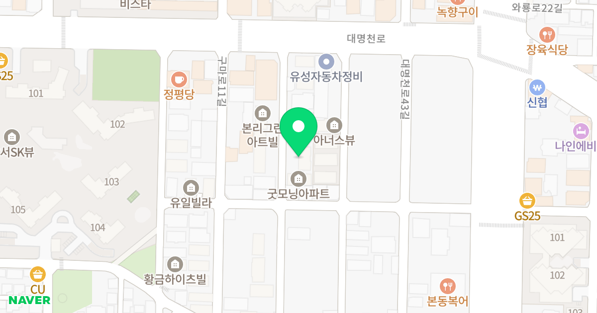 본리메트로파크 위치 지도 - 대구광역시 달서구 대명천로47길 19