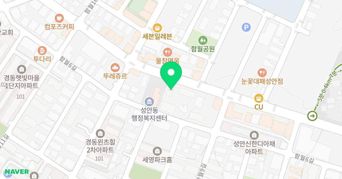에일린5차 위치 지도 - 울산광역시 중구 백양로 36
