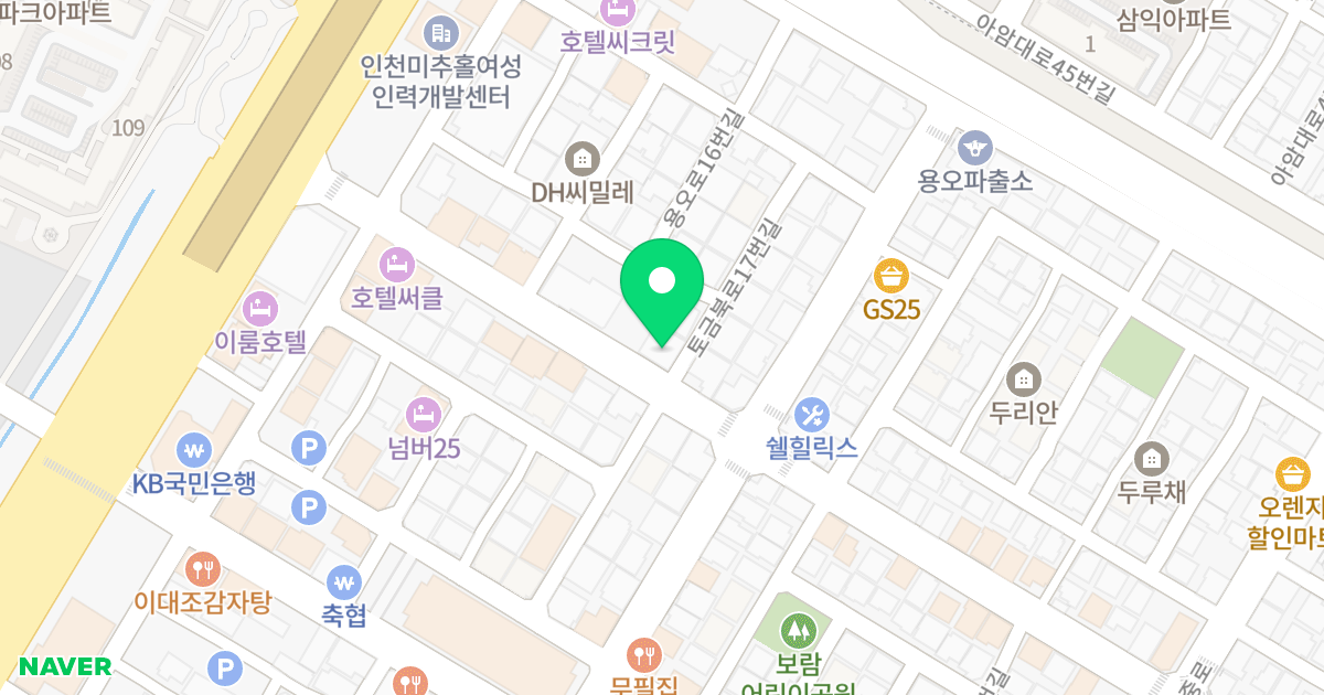 라피네 위치 지도 - 인천광역시 미추홀구 토금북로17번길 3