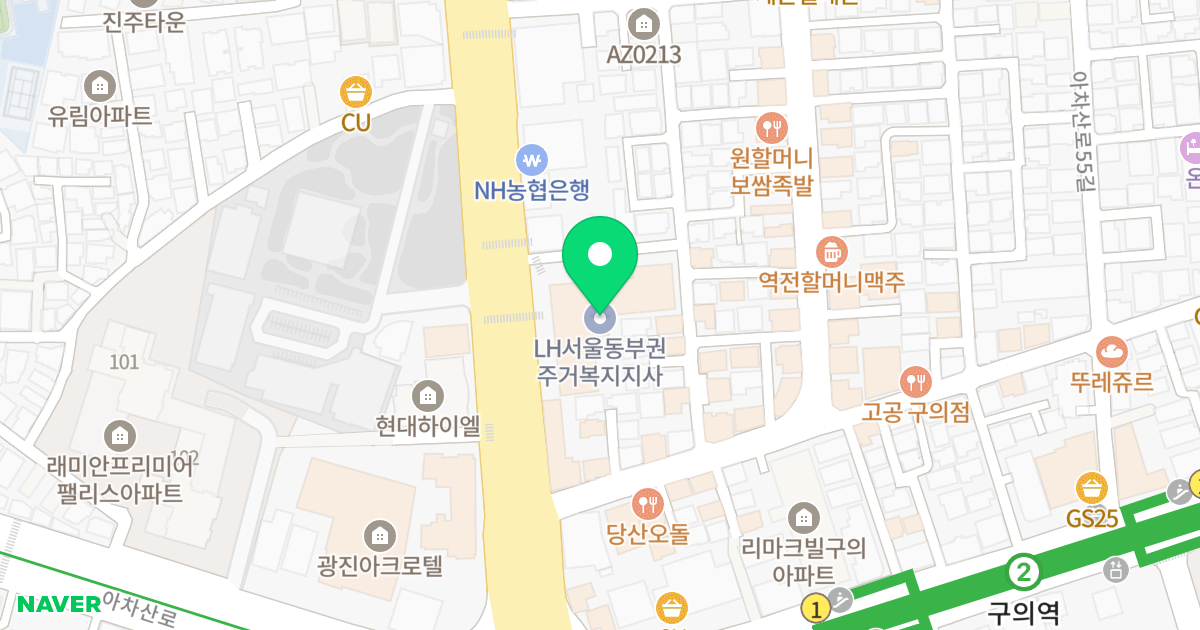 웰츠타워 위치 지도 - 서울특별시 광진구