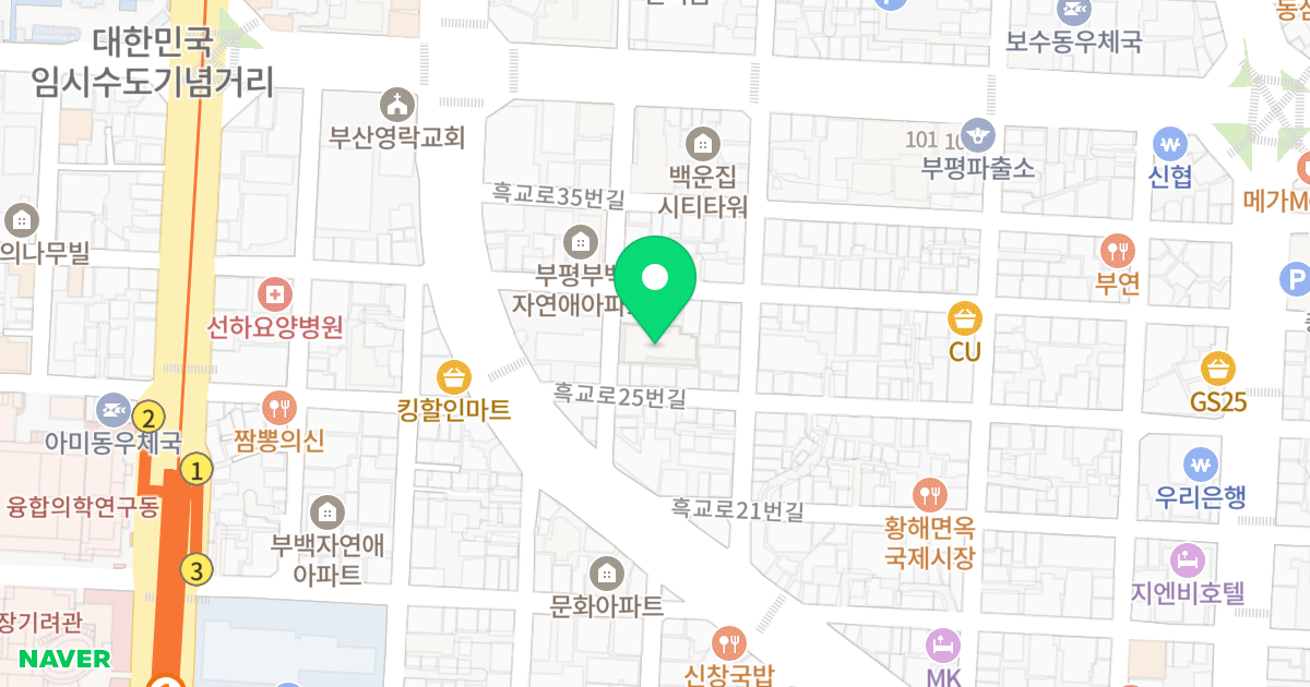 부평파크아파트 위치 지도 - 부산광역시 중구 보수대로64번길 8