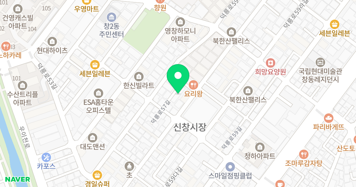 대원쉐르빌14차 위치 지도 - 서울특별시 도봉구 덕릉로57길 38-8