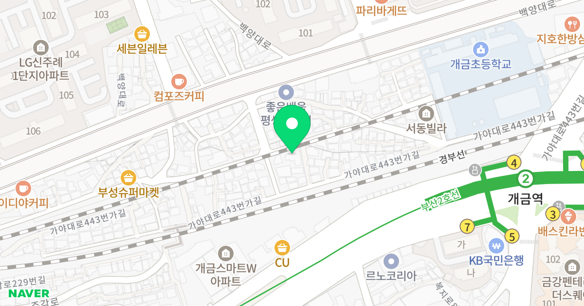 형제빌라 위치 지도 - 부산광역시 부산진구 백양대로357번길 92