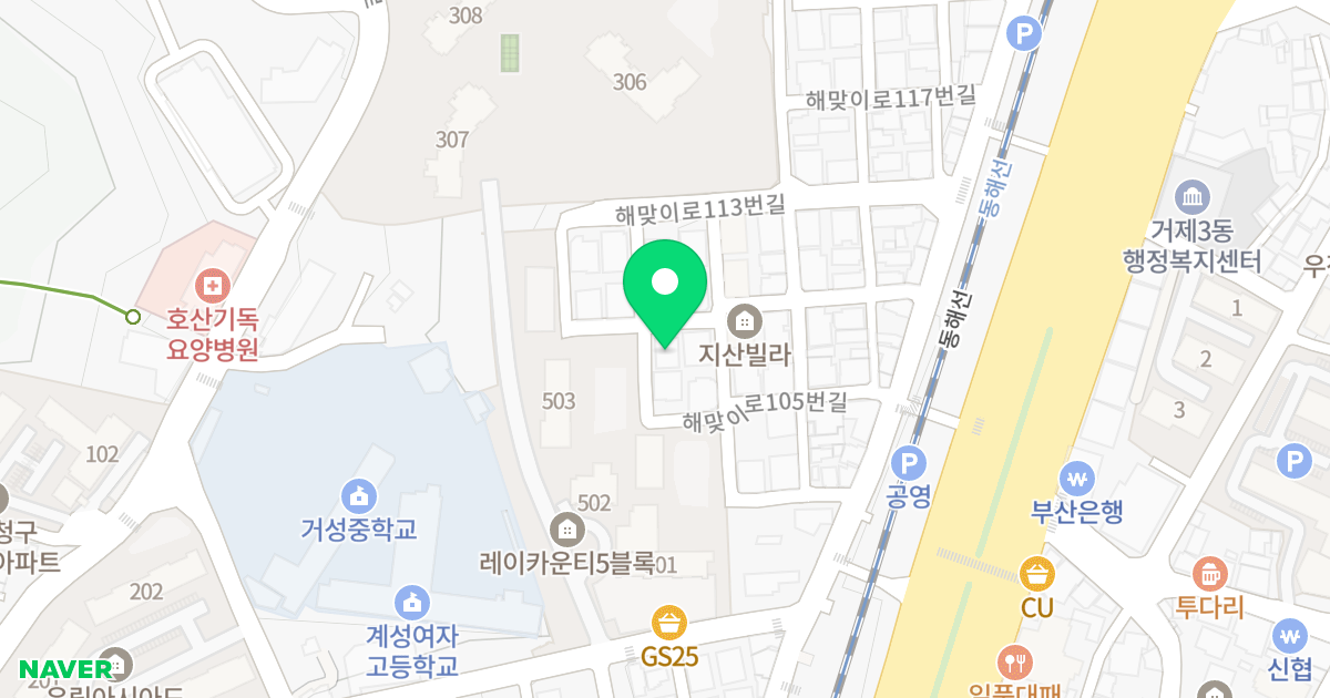 도담 위치 지도 - 부산광역시 연제구 해맞이로109번길 25