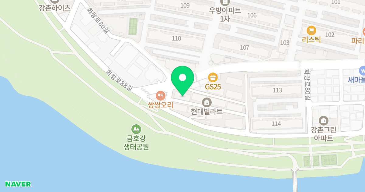 주건축물제1동 위치 지도 - 대구광역시 동구 화랑로80길 51