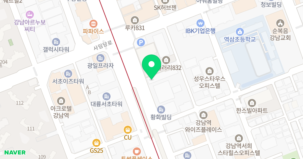 강남역 쉐르빌 위치 지도 - 서울특별시 강남구 강남대로 328