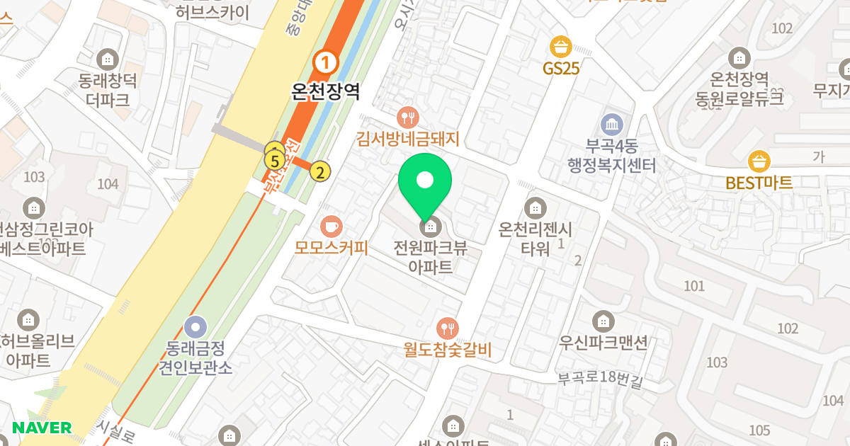 전원파크뷰 위치 지도 - 부산광역시 금정구 부곡로 25-3