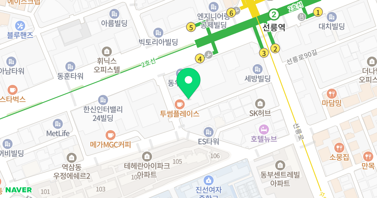 능현오피스텔 위치 지도 - 서울특별시 강남구 선릉로89길 16