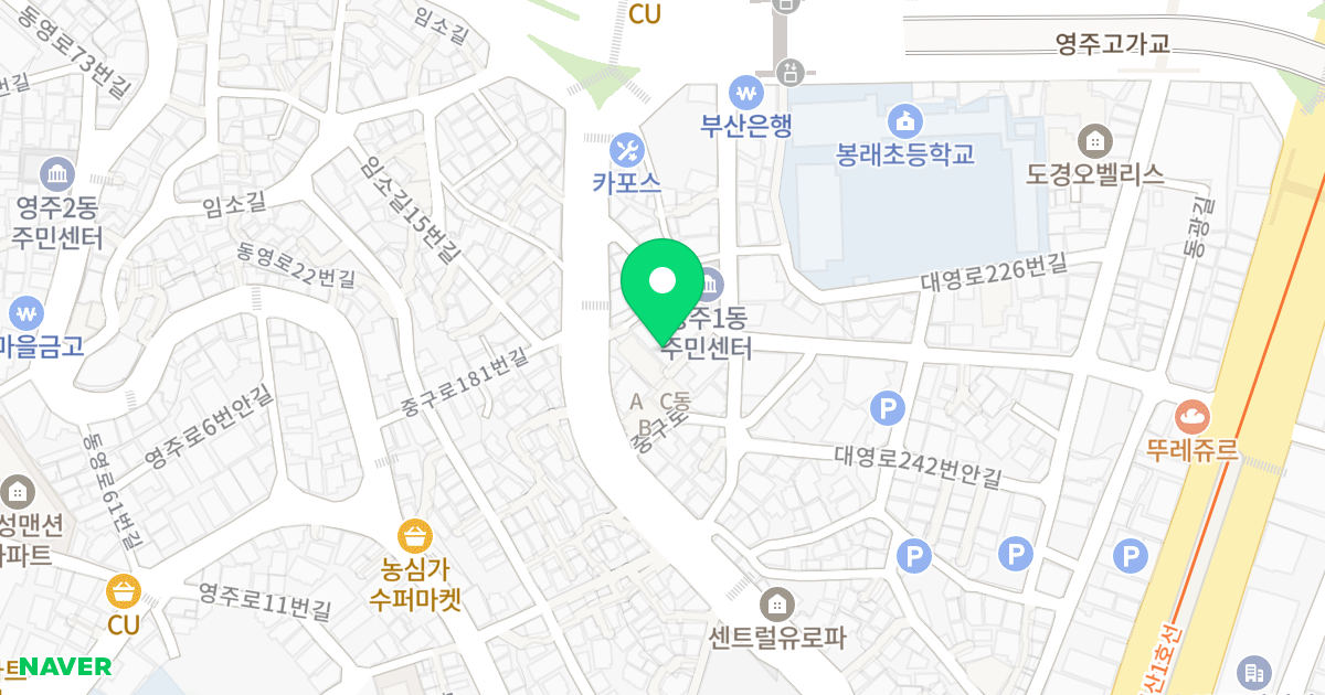 (671-14) 위치 지도 - 부산광역시 중구 중구로 182-6