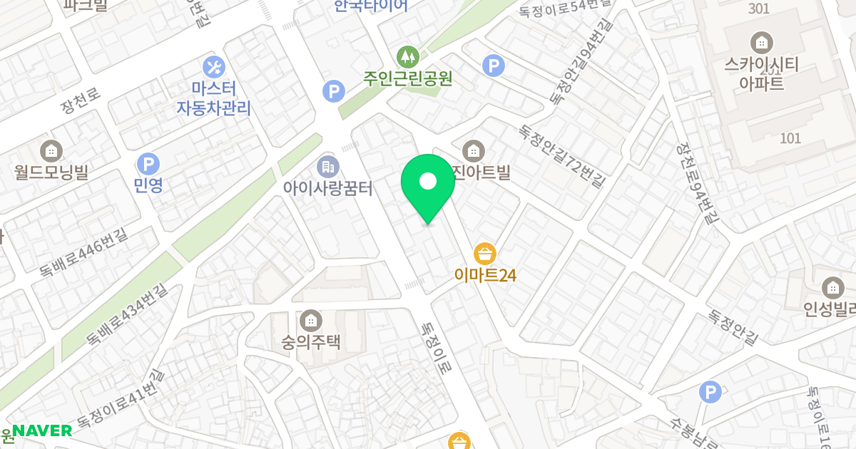 마리나카운티 위치 지도 - 인천광역시 미추홀구 독정안길97번길 16