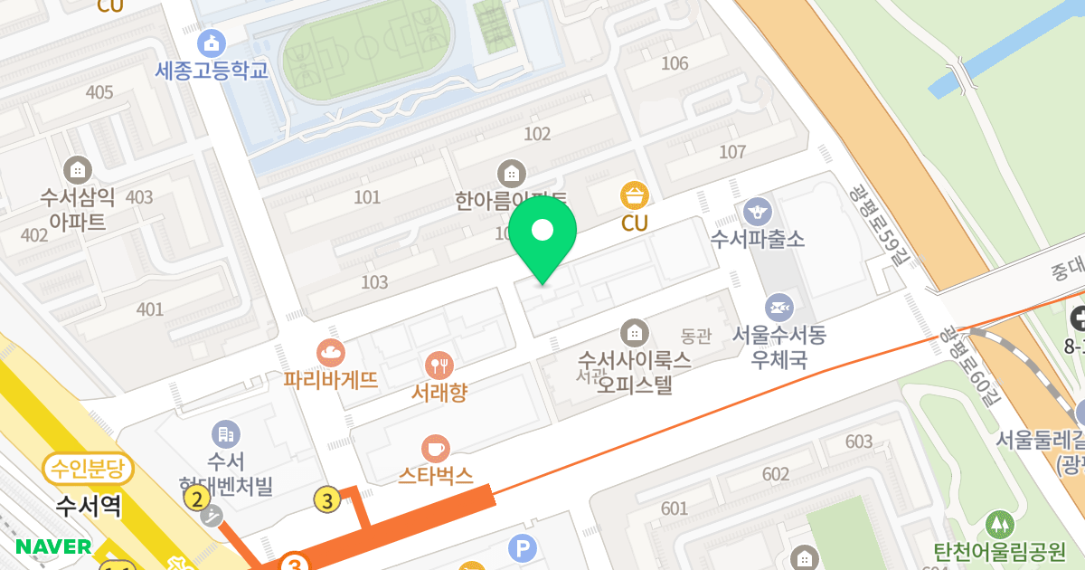 한울오피스텔 위치 지도 - 서울특별시 강남구 밤고개로1길 34