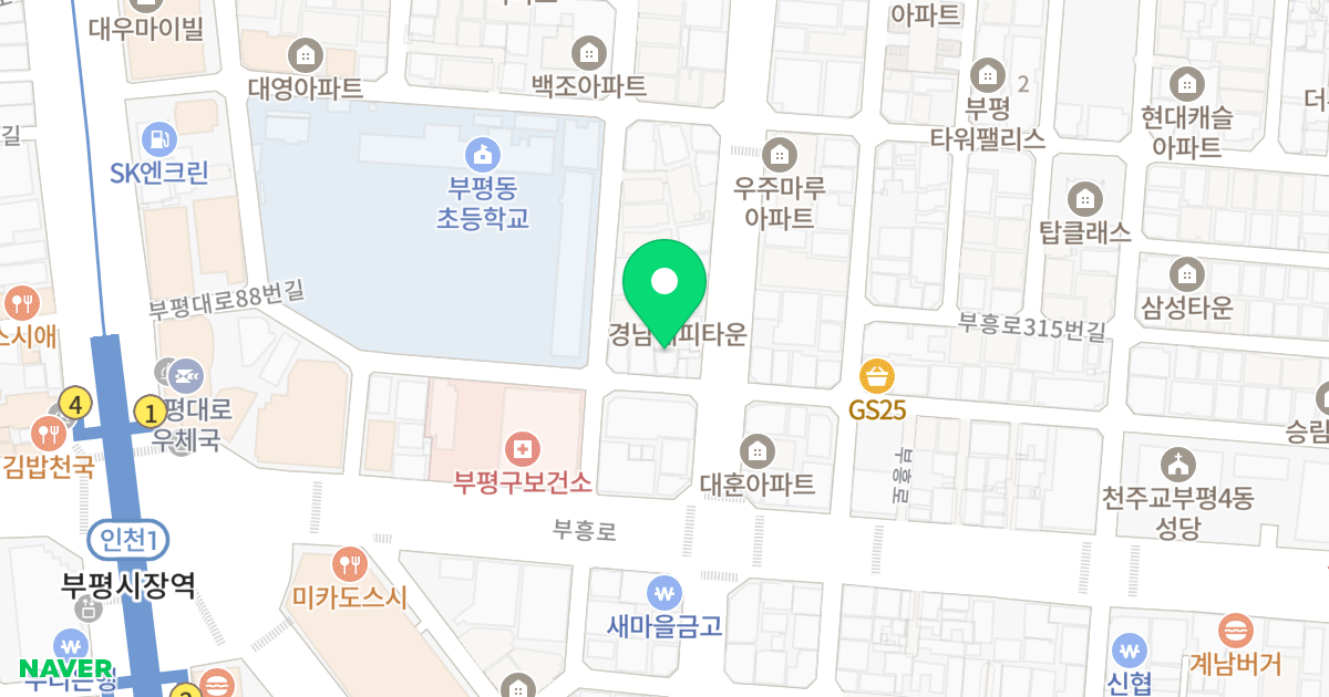 신대림아파트 위치 지도 - 인천광역시 부평구 부평대로88번길 47