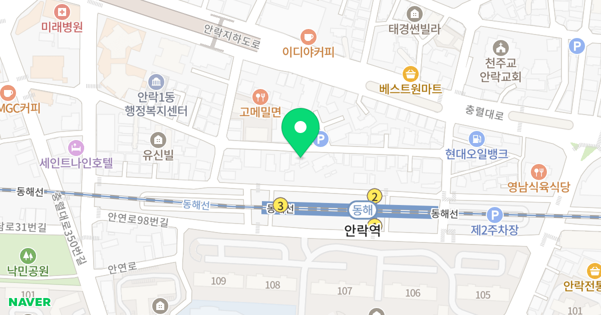 캐슬빌리지 위치 지도 - 부산광역시 동래구 안연로110번길 44