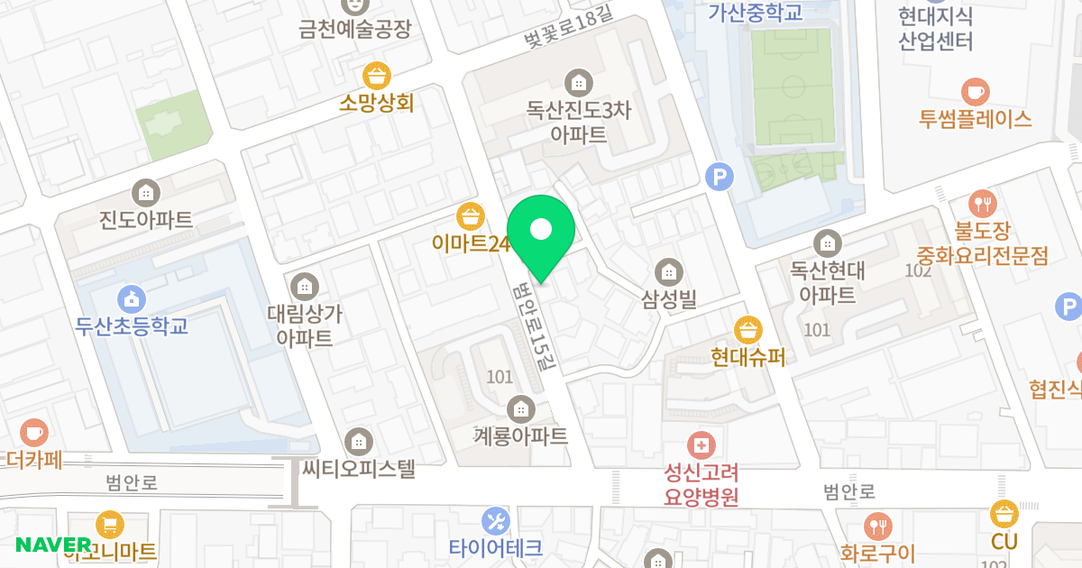 샤인빌 위치 지도 - 서울특별시 금천구 범안로15길 22