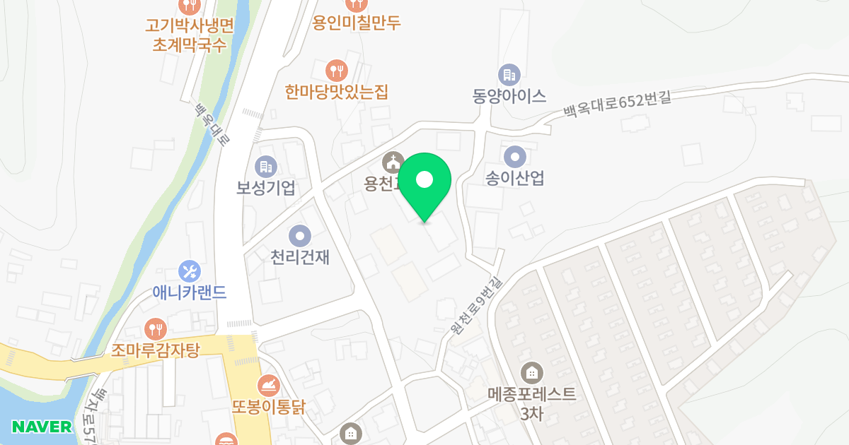 산들하임 위치 지도 - 경기도 용인시 처인구 이동읍 백옥대로652번길 8-2