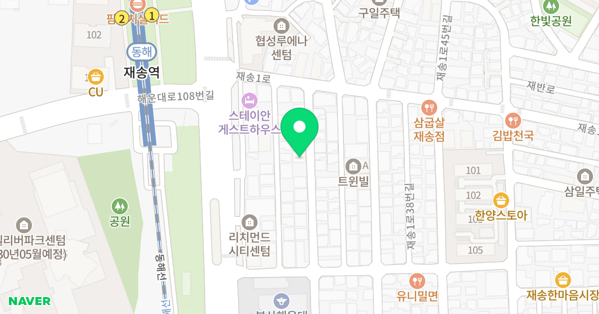 골든빌 위치 지도 - 부산광역시 해운대구 재송1로20번길 16