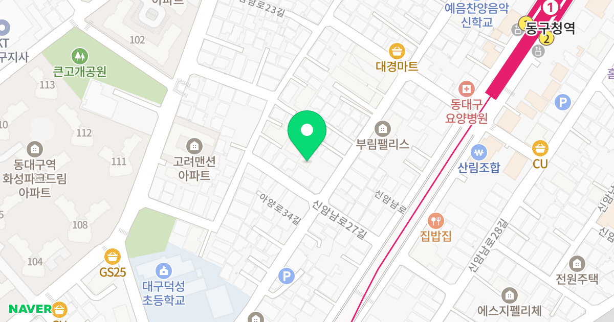 SG펠리체 위치 지도 - 대구광역시 동구 아양로34길 34-1