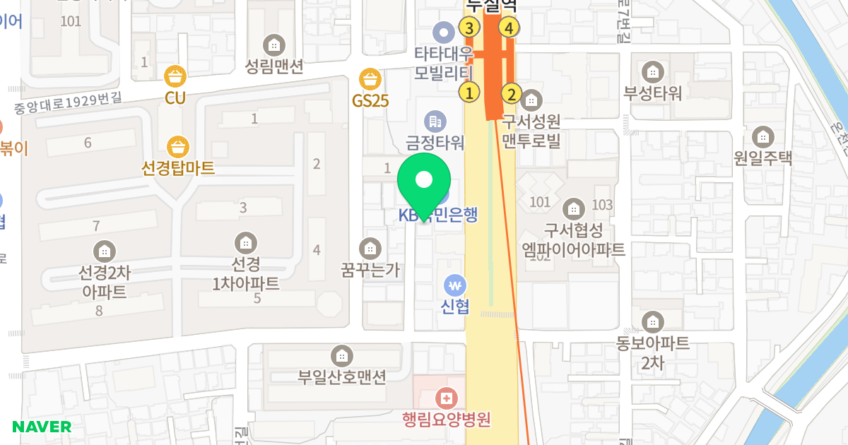 뜨레빌 위치 지도 - 부산광역시 금정구 구서중앙로 4-16