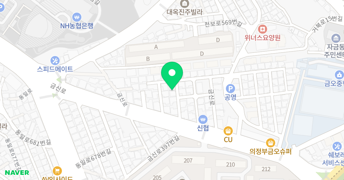 (403-25) 위치 지도 - 경기도 의정부시 금신로 398-7
