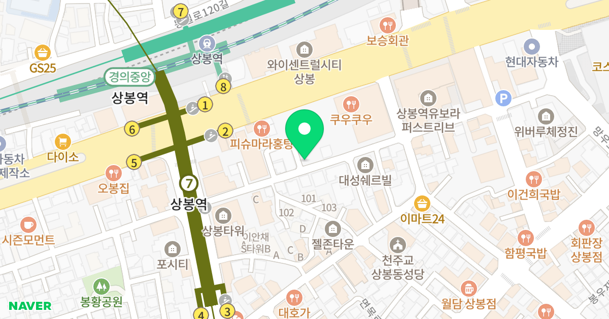오피스텔(101-30) 위치 지도 - 서울특별시 중랑구 면목로96길 21