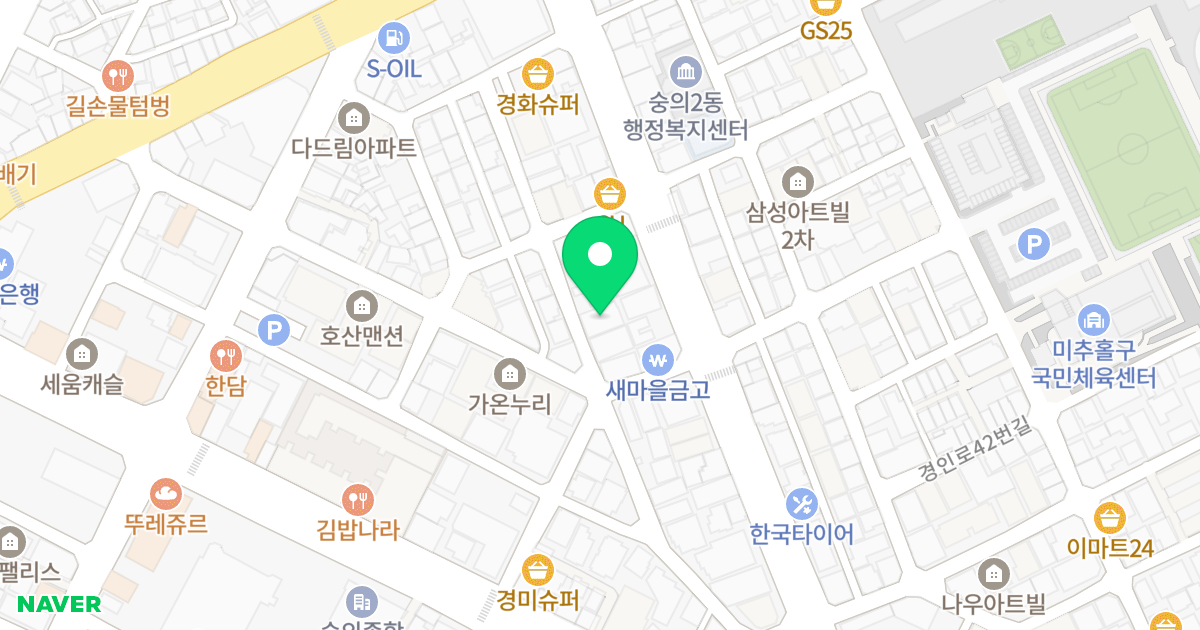 더아우룸 위치 지도 - 인천광역시 미추홀구 미추로19번길 10-12