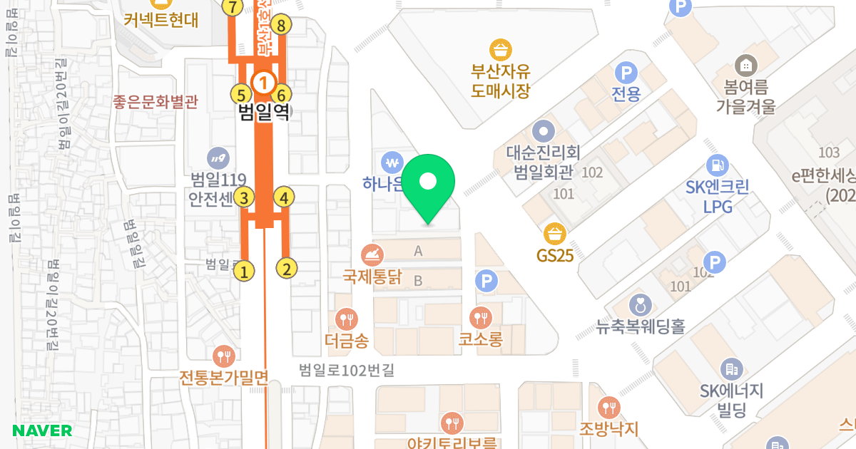 썬오피스텔1 위치 지도 - 부산광역시 동구 조방로 39