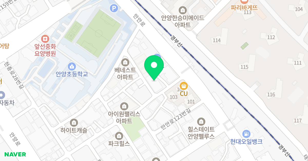 로앤팰리스 위치 지도 - 경기도 안양시 만안구 안양로214번길 53