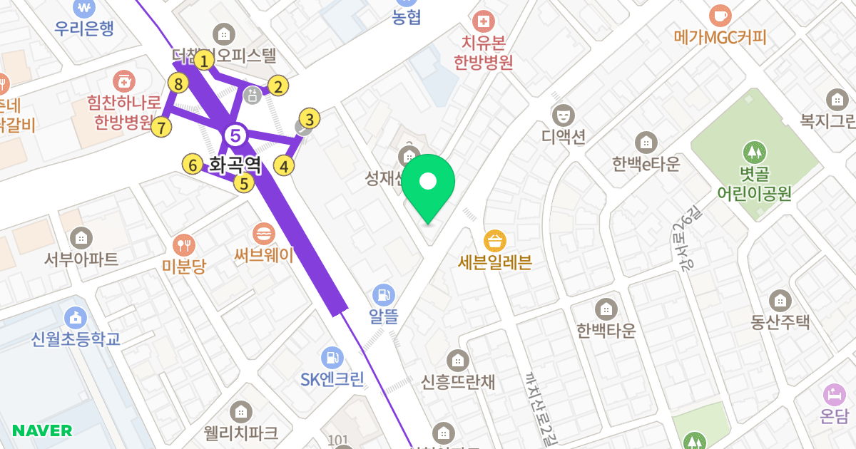 화신오피스텔 위치 지도 - 서울특별시 강서구 까치산로 7