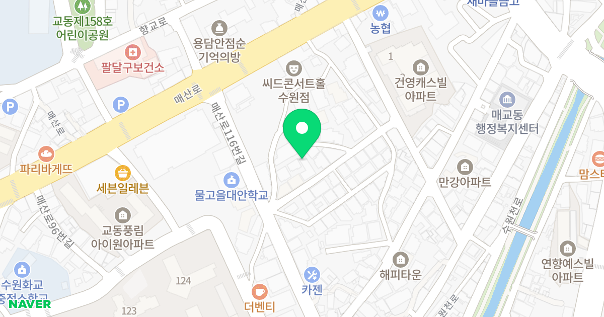해피팰리스 위치 지도 - 경기도 수원시 팔달구