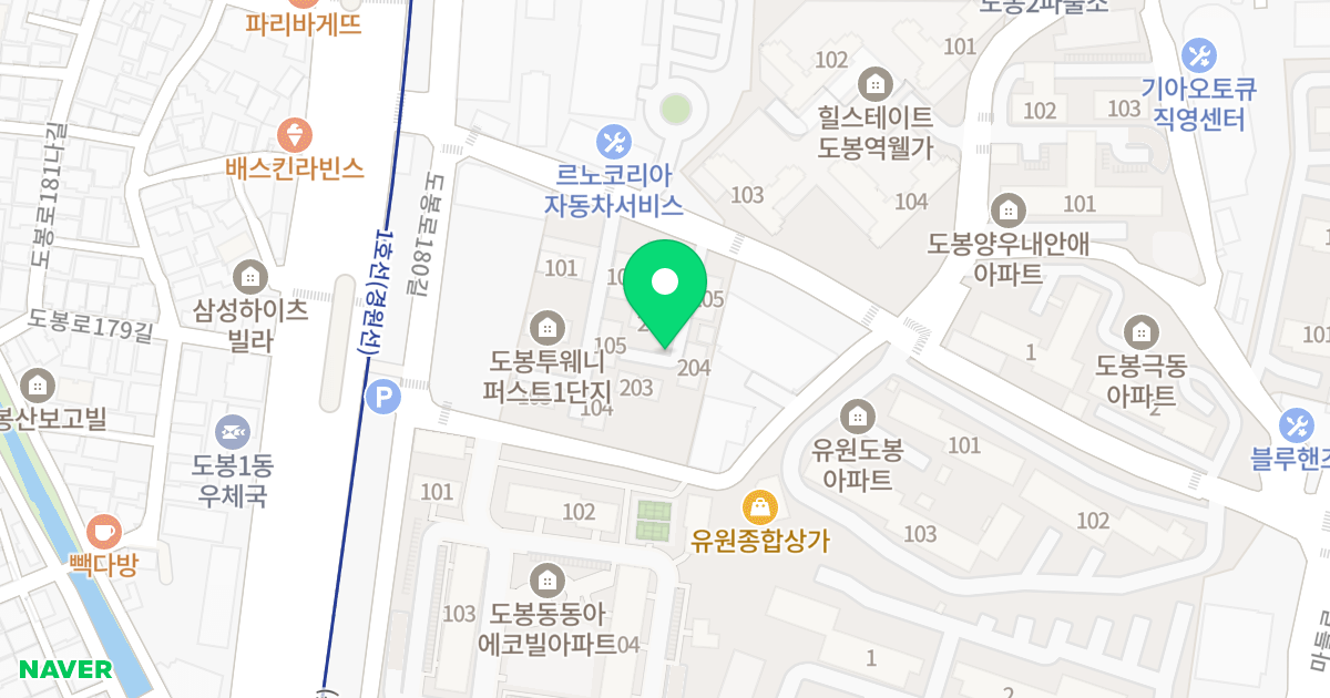 도봉 투웨니퍼스트 2단지 위치 지도 - 서울특별시 도봉구