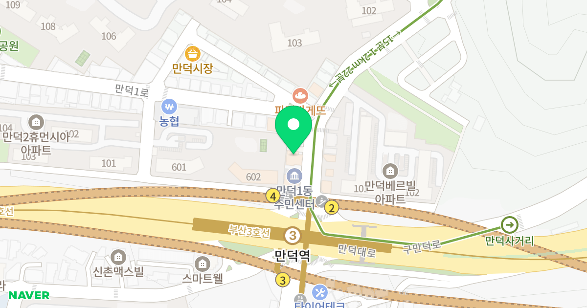 금정산 드림타워 위치 지도 - 부산광역시 북구 만덕1로 3