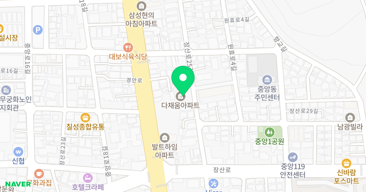 다채움 위치 지도 - 경상북도 경산시 장산로25길 11