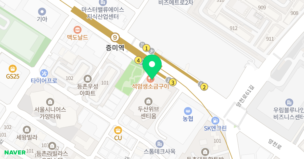 등촌동두산위브센티움 위치 지도 - 서울특별시 강서구 양천로 564