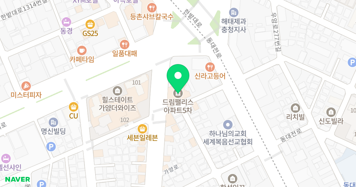 드림팰리스아파트 위치 지도 - 대전광역시 동구