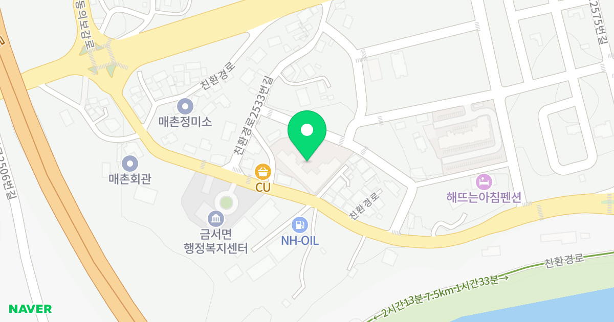스위트캐슬 더프라임 위치 지도 - 경상남도 산청군 금서면 친환경로 2539