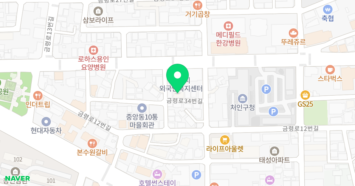 다온빌 위치 지도 - 경기도 용인시 처인구 금령로34번길 5-3