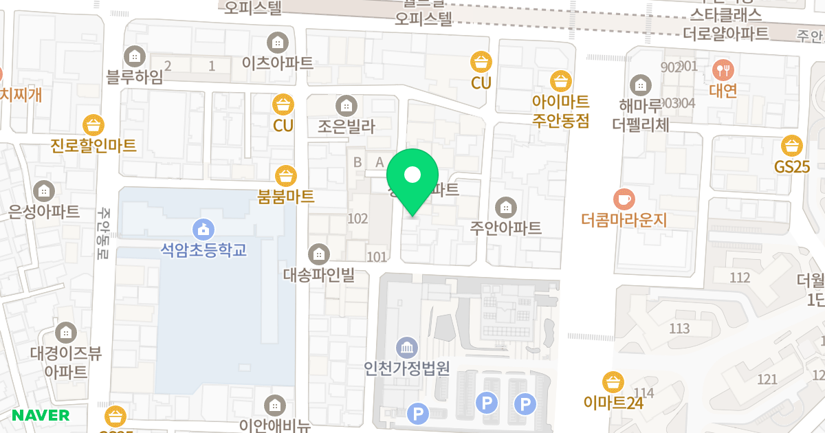그린홈타운 위치 지도 - 인천광역시 미추홀구  24-16