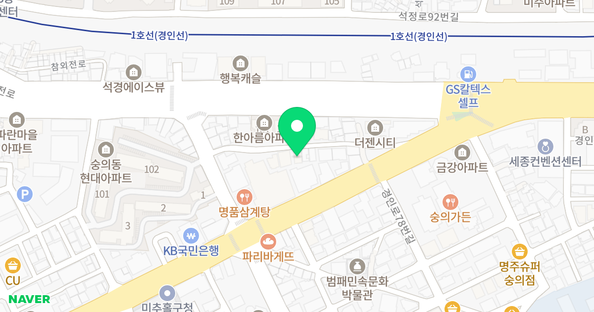 봉재아파트 위치 지도 - 인천광역시 미추홀구 독정이로118번길 16