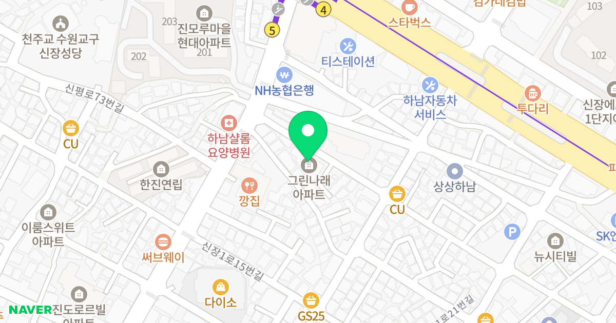 그린나래 위치 지도 - 경기도 하남시 신장1로27번길 65
