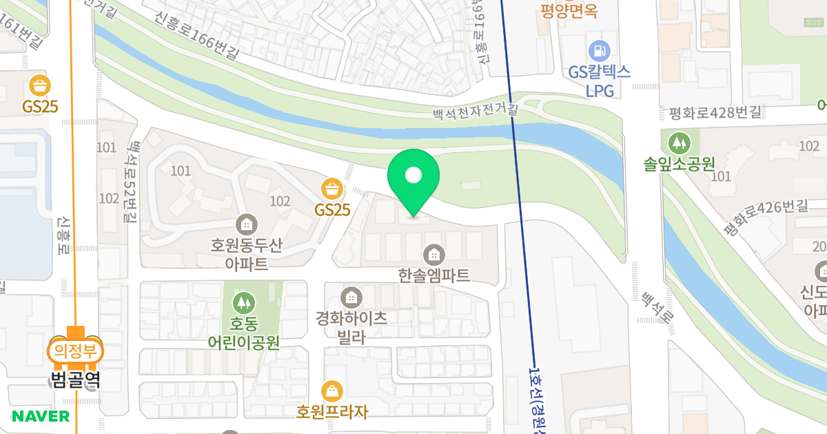 한솔엠파트 위치 지도 - 경기도 의정부시 백석로 72