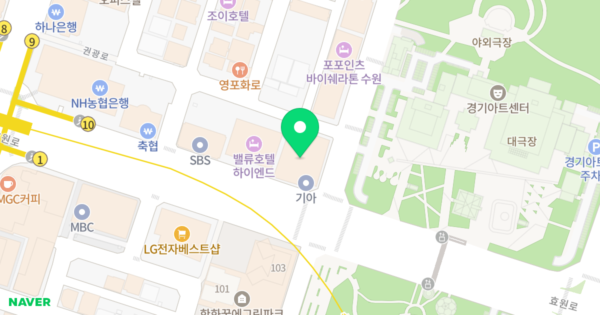 삼호파크타워 위치 지도 - 경기도 수원시 팔달구 효원로 303