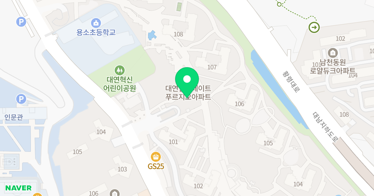 대연 힐스테이트푸르지오 위치 지도 - 부산광역시 남구 수영로 345