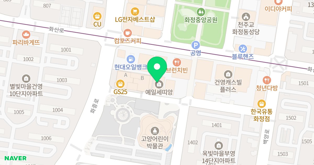 예일세띠앙오피스텔 위치 지도 - 경기도 고양시 덕양구 화중로 32-17