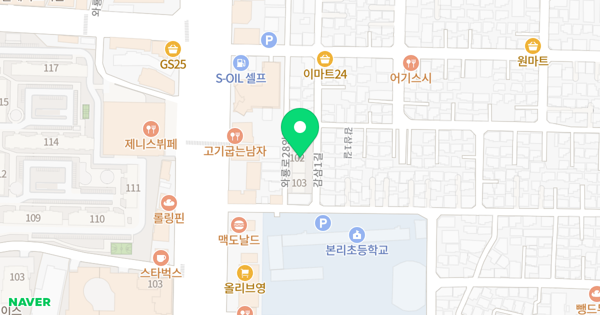 우인그레이스 위치 지도 - 대구광역시 달서구 감삼1길 104