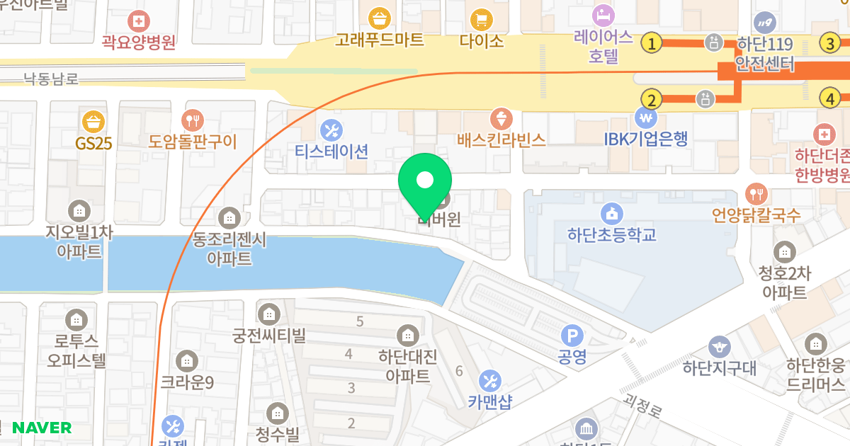 해오름 위치 지도 - 부산광역시 사하구 하신중앙로313번길 32