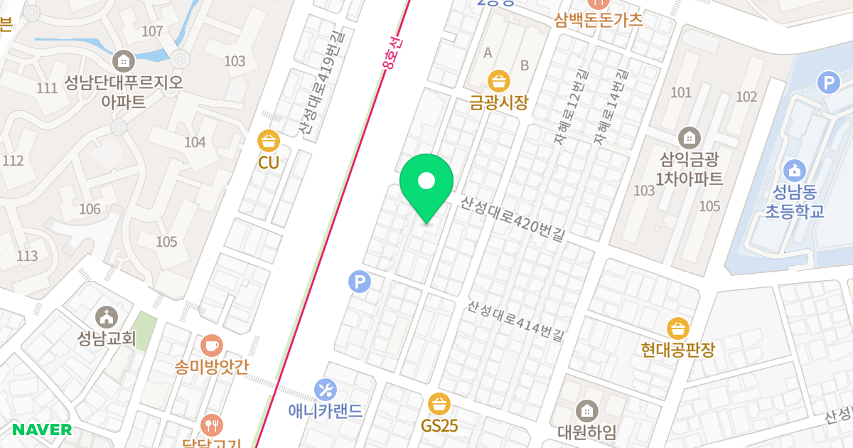 골든클래스 위치 지도 - 경기도 성남시 중원구 산성대로414번길 3-10