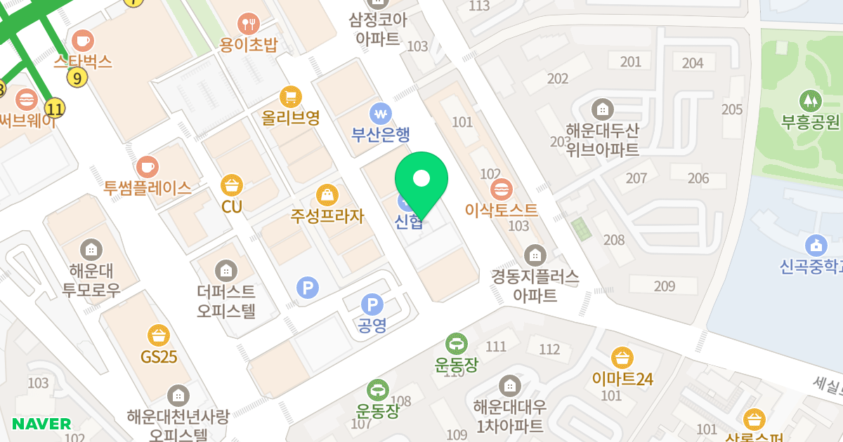 해운대 옥스포드빌딩 위치 지도 - 부산광역시 해운대구