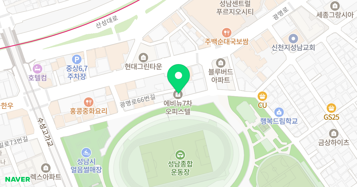(2331) 위치 지도 - 경기도 성남시 중원구 제일로74번길 21