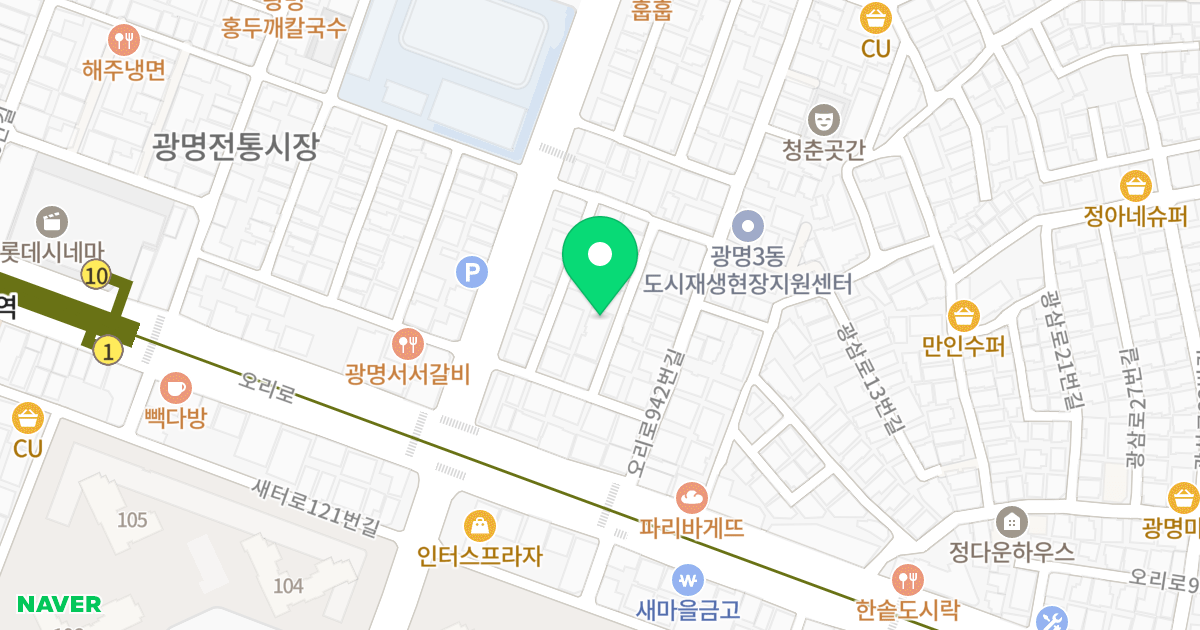 한우리 위치 지도 - 경기도 광명시 광이로12번길 8-12